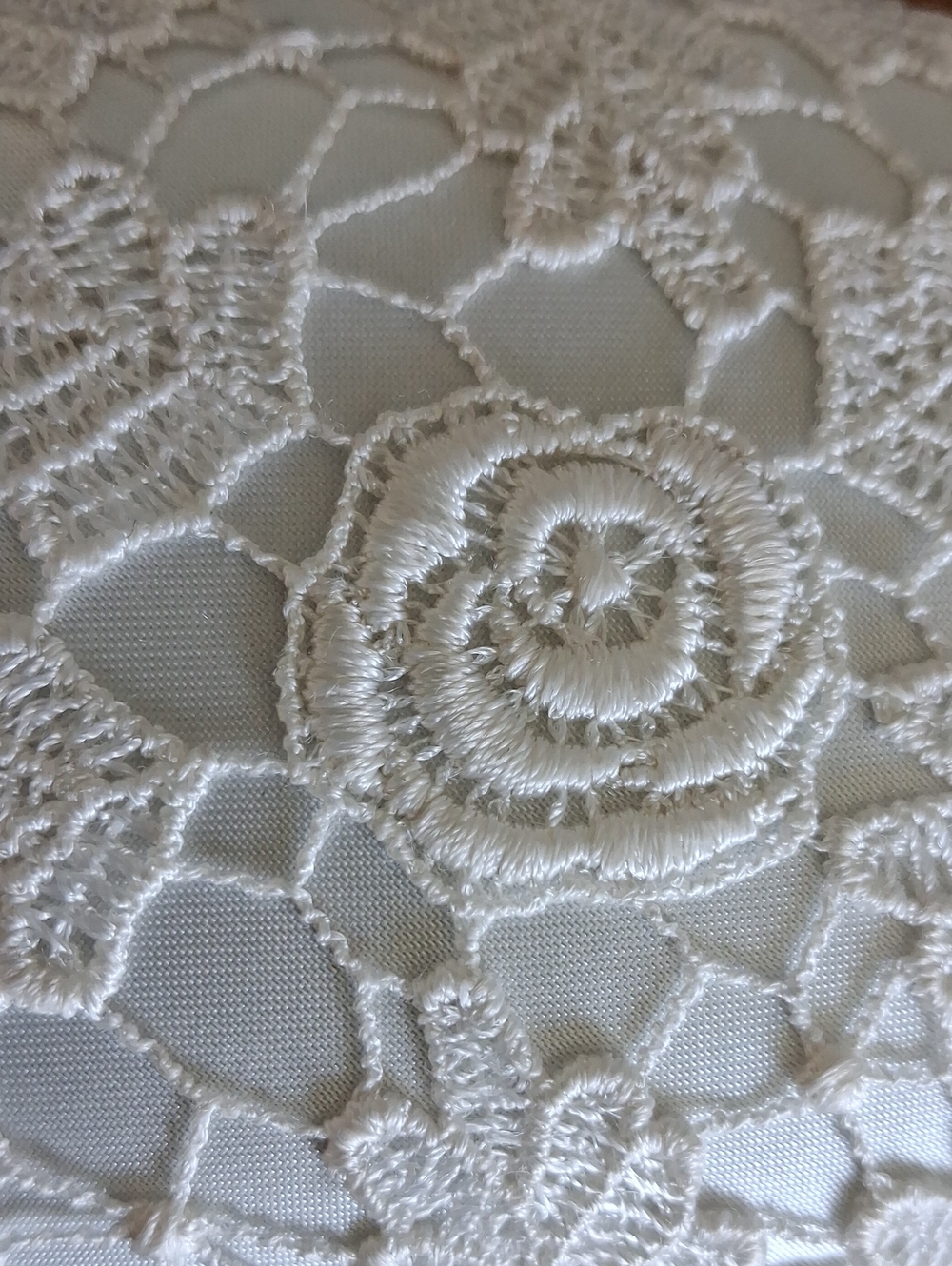 Sondra Roberts Floral Crochet Satin Chain Strap Evening/Bridal Bag - Picture 5 of 10
